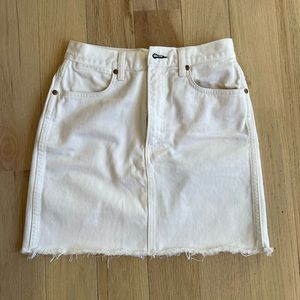 Rag & Bone White Denim HW Skirt